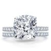 Classic Cushion Cut White Sapphire Bridal Ring Set in Sterling Silver