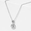 Sterling Silver Two Stone Round Cut Pendant Necklace - 2.44 CT. TW