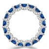 Emerald Cut Blue Topaz Eternity Band - 925 Sterling Silver