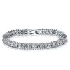 Princess Cut White Sapphire Tennis Bracelet - Silver Plated 7 Inch
