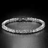 Princess Cut White Sapphire Tennis Bracelet - Silver Plated 7 Inch