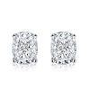 925 Sterling Silver Cushion Cut Stud Earrings for Women with Rhodium Finish