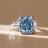 Radiant Cut Blue Topaz Ring - 925 Sterling Silver Wedding Engagement Ring
