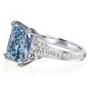 Radiant Cut Blue Topaz Ring - 925 Sterling Silver Wedding Engagement Ring