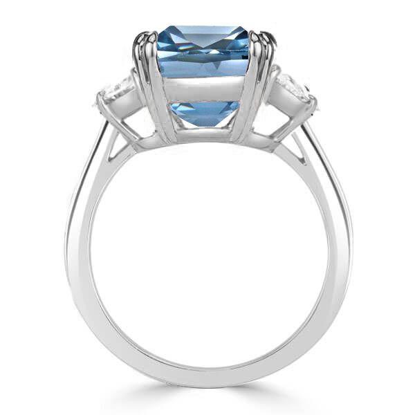 Radiant Cut Blue Topaz Ring - 925 Sterling Silver Wedding Engagement Ring