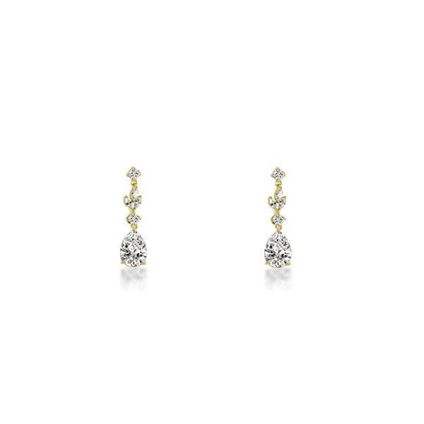 18k Gold Plated Sterling Silver Pear Cut Fashion Necklace and Earring Jewelry Set