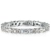 Sterling Silver Eternity Ring - Double Round & Baguette Cut Band - 1.72 CT. TW.