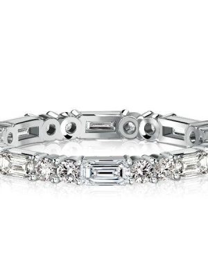 Sterling Silver Eternity Ring - Double Round & Baguette Cut Band - 1.72 CT. TW.