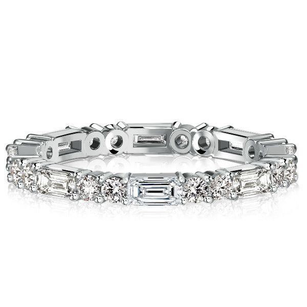 Sterling Silver Eternity Ring - Double Round & Baguette Cut Band - 1.72 CT. TW.