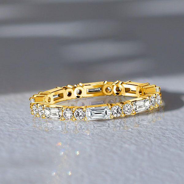 Sterling Silver Eternity Ring - Double Round & Baguette Cut Band - 1.72 CT. TW.
