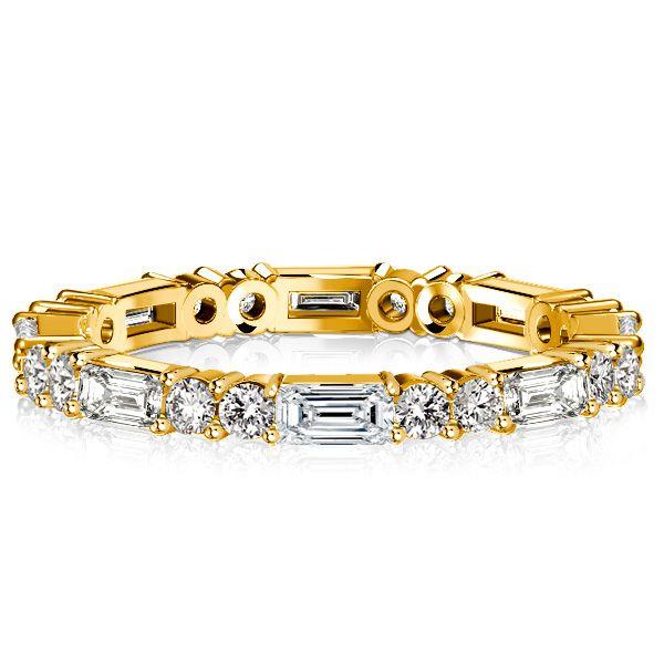Sterling Silver Eternity Ring - Double Round & Baguette Cut Band - 1.72 CT. TW.