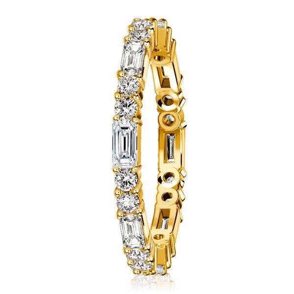 Sterling Silver Eternity Ring - Double Round & Baguette Cut Band - 1.72 CT. TW.