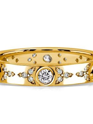 18K Gold Plated Sterling Silver Bezel Set CZ Eternity Band Wedding Ring for Women