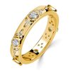 18K Gold Plated Sterling Silver Bezel Set CZ Eternity Band Wedding Ring for Women