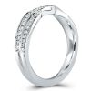 Women's Twisted Created White Sapphire Wedding Band in Sterling Silver