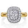 Halo Cushion Cut Sterling Silver Ring for Women - 2.06 CT TW