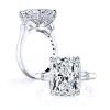 Three Stone White Sapphire Engagement Ring - 925 Sterling Silver Wedding Jewelry