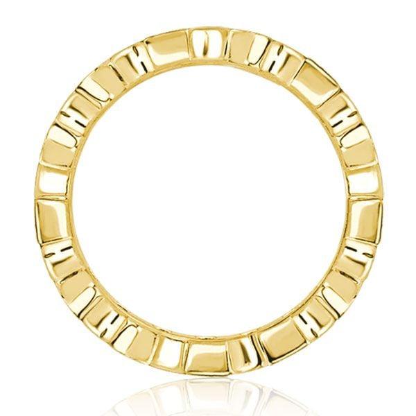 Vintage Round White Sapphire Eternity Wedding Band for Women in Sterling Silver