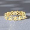 Vintage Round White Sapphire Eternity Wedding Band for Women in Sterling Silver