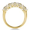 Five Stone Cushion Cut Wedding Band for Women, 3.85 CT. TW., 18K Gold Plated Sterling Silver