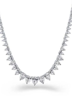Sterling Silver Tennis Necklace for Women - Rhodium Plated, Nickel-Free (17-22 inches)