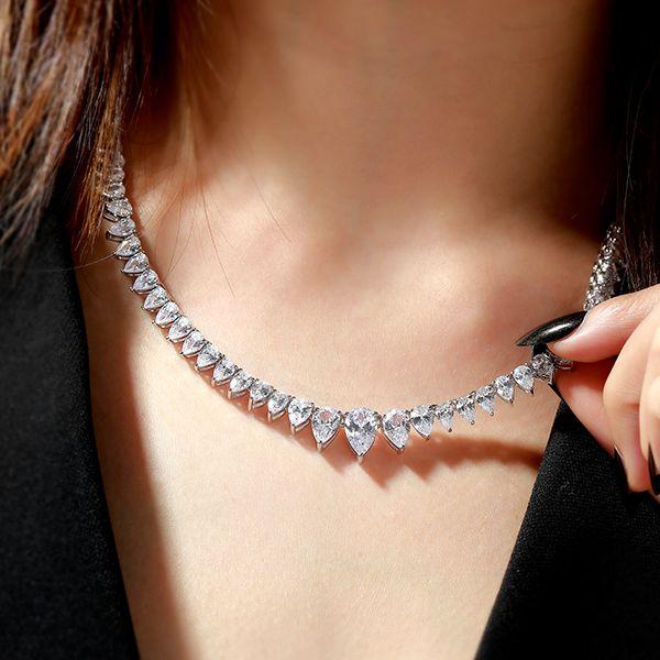 Sterling Silver Tennis Necklace for Women - Rhodium Plated, Nickel-Free (17-22 inches)