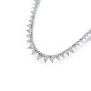 Sterling Silver Tennis Necklace for Women - Rhodium Plated, Nickel-Free (17-22 inches)