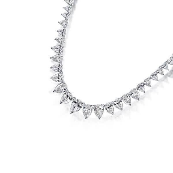 Sterling Silver Tennis Necklace for Women - Rhodium Plated, Nickel-Free (17-22 inches)