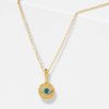 Emerald Evil Eye Necklace for Women - 18K Gold Plated Sterling Silver