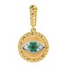 Emerald Evil Eye Necklace for Women - 18K Gold Plated Sterling Silver