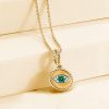 Emerald Evil Eye Necklace for Women - 18K Gold Plated Sterling Silver