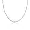 White Sapphire Tennis Necklace - Sterling Silver, 17-22 Inch