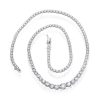 White Sapphire Tennis Necklace - Sterling Silver, 17-22 Inch