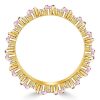 1.27 CT Princess Cut Pink Sapphire Eternity Band Ring, 18K Gold Plated Sterling Silver