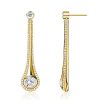 White Sapphire Comet Drop Earrings - Sterling Silver Dangle Earrings