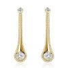 White Sapphire Comet Drop Earrings - Sterling Silver Dangle Earrings