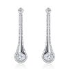 White Sapphire Comet Drop Earrings - Sterling Silver Dangle Earrings