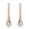White Sapphire Comet Drop Earrings - Sterling Silver Dangle Earrings