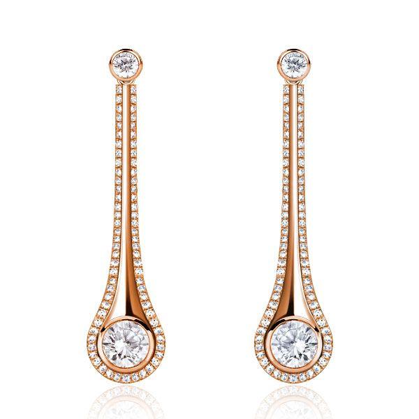 White Sapphire Comet Drop Earrings - Sterling Silver Dangle Earrings