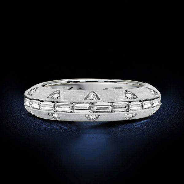 Baguette Eternity Wedding Band - 925 Sterling Silver Channel Setting - 1.79 CT TW