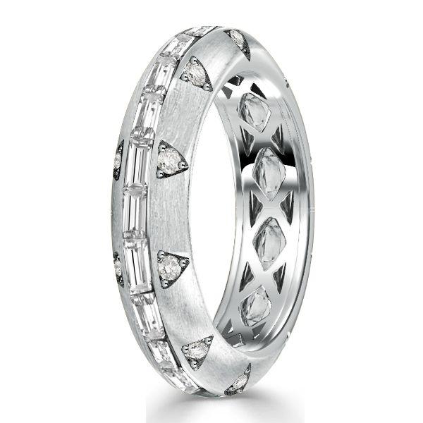 Baguette Eternity Wedding Band - 925 Sterling Silver Channel Setting - 1.79 CT TW