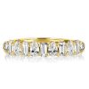 Emerald Pear Cut Half Eternity Wedding Band - 18K Gold Plated Sterling Silver