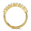 Emerald Pear Cut Half Eternity Wedding Band - 18K Gold Plated Sterling Silver
