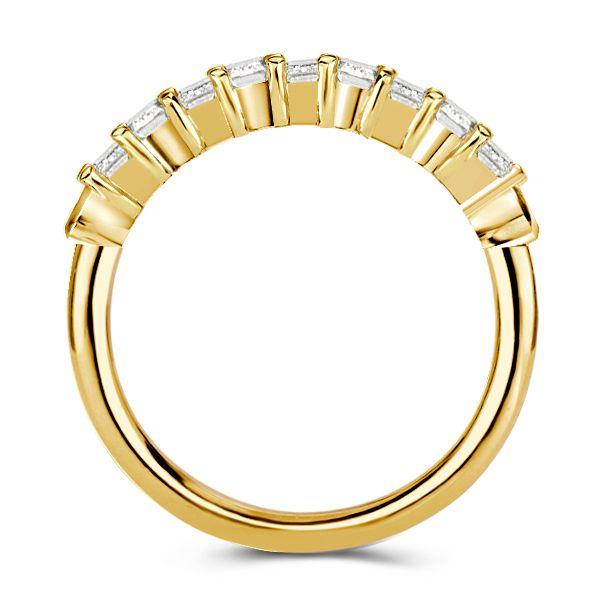 Emerald Pear Cut Half Eternity Wedding Band - 18K Gold Plated Sterling Silver