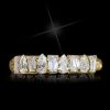 Emerald Pear Cut Half Eternity Wedding Band - 18K Gold Plated Sterling Silver