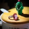 Pink Oval Sapphire Engagement Ring - Sterling Silver Promise Ring