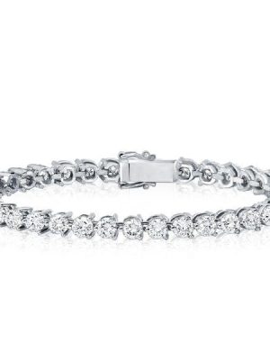 Sterling Silver Round Cut 3 Prong Tennis Bracelet with 8.50 CT. TW Stones