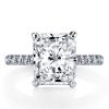 Radiant Cut White Sapphire Solitaire Engagement Ring - 925 Sterling Silver
