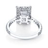 Radiant Cut White Sapphire Solitaire Engagement Ring - 925 Sterling Silver