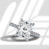 Radiant Cut White Sapphire Solitaire Engagement Ring - 925 Sterling Silver